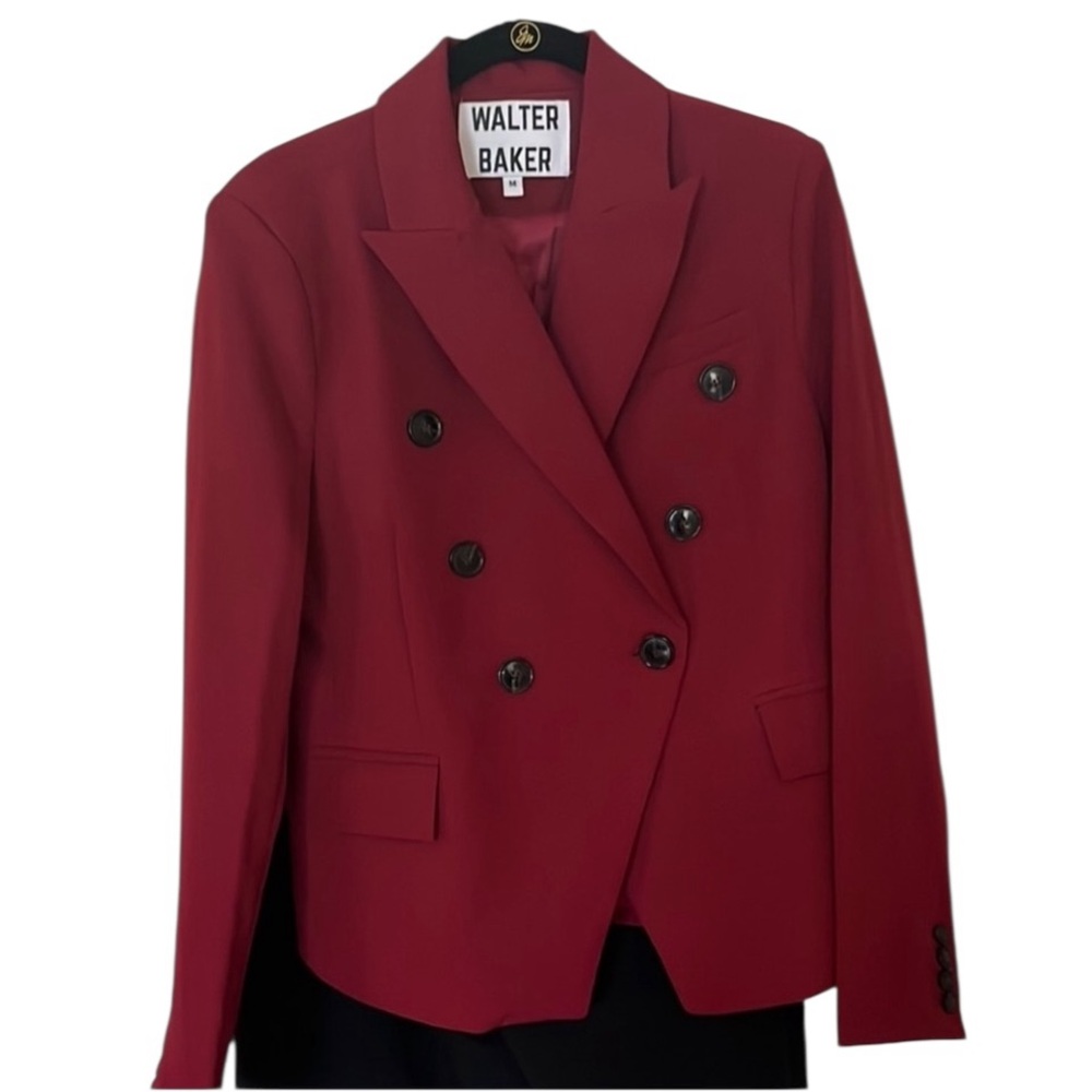 Walter Baker size medium deep Red double breasted Blazer fits 8-10
